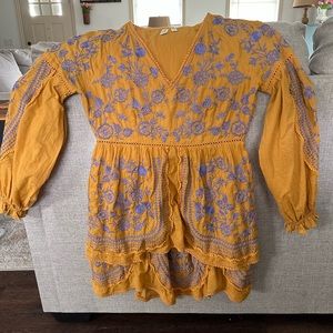 Anthropologie Meadow Rue Lisette Dress size S embroidered tunic peasant